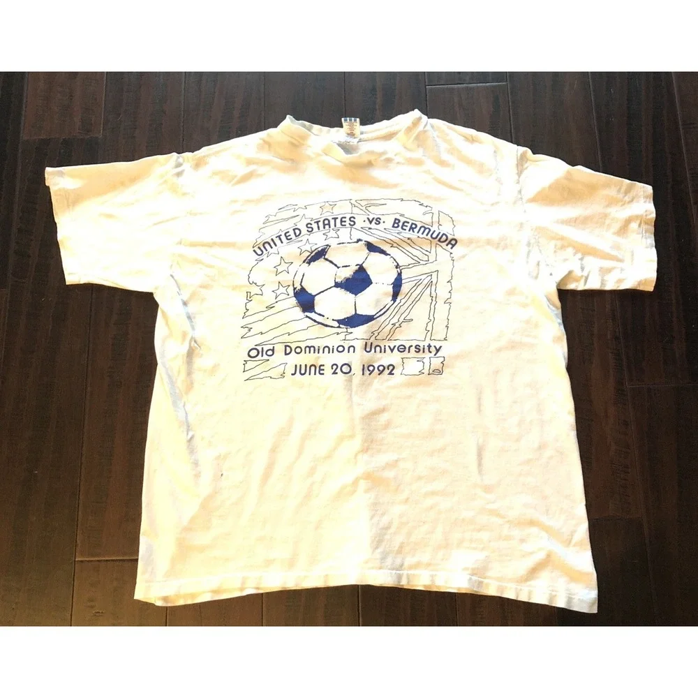 Vintage Adidas Shirt Mens XL 1992 USA vs Bermuda Olympic Watch Party ODU READ